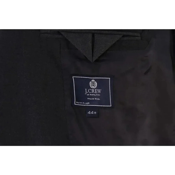 J. Crew Solid Charcoal Gray Loro Piana Wool 2-Btn Blazer Jacket 44R - Picture 7 of 9